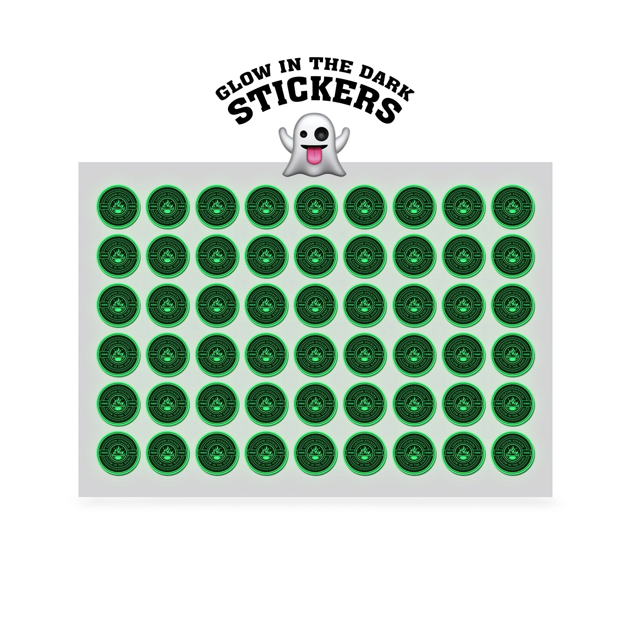 1.5" Custom Printed Glow in the Dark Stickers - Image 2