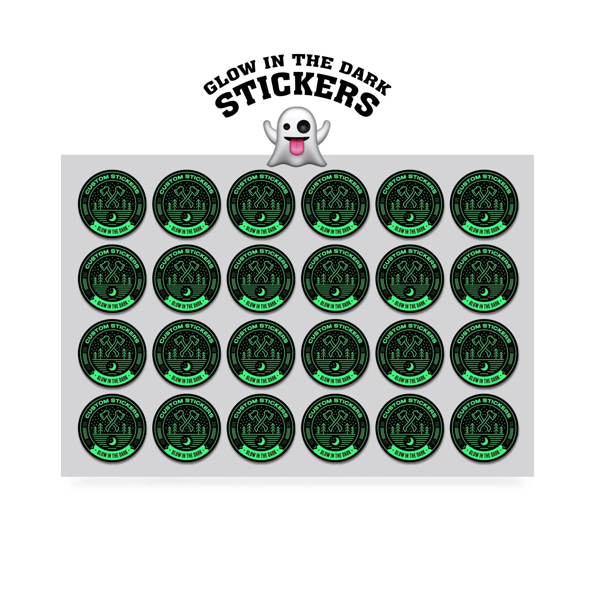 2.5" Custom Printed Glow in the Dark Stickers - Image 2
