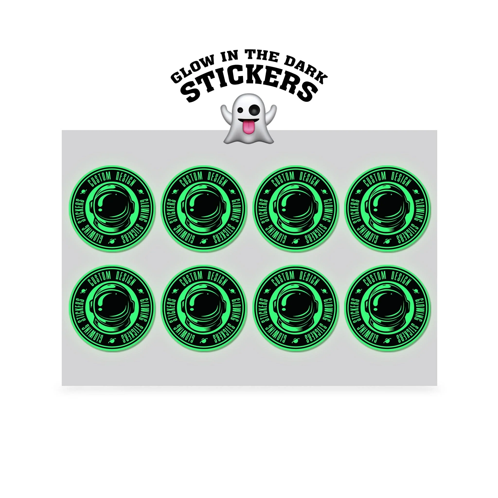4" Custom Printed Glow in the Dark Stickers - Image 3