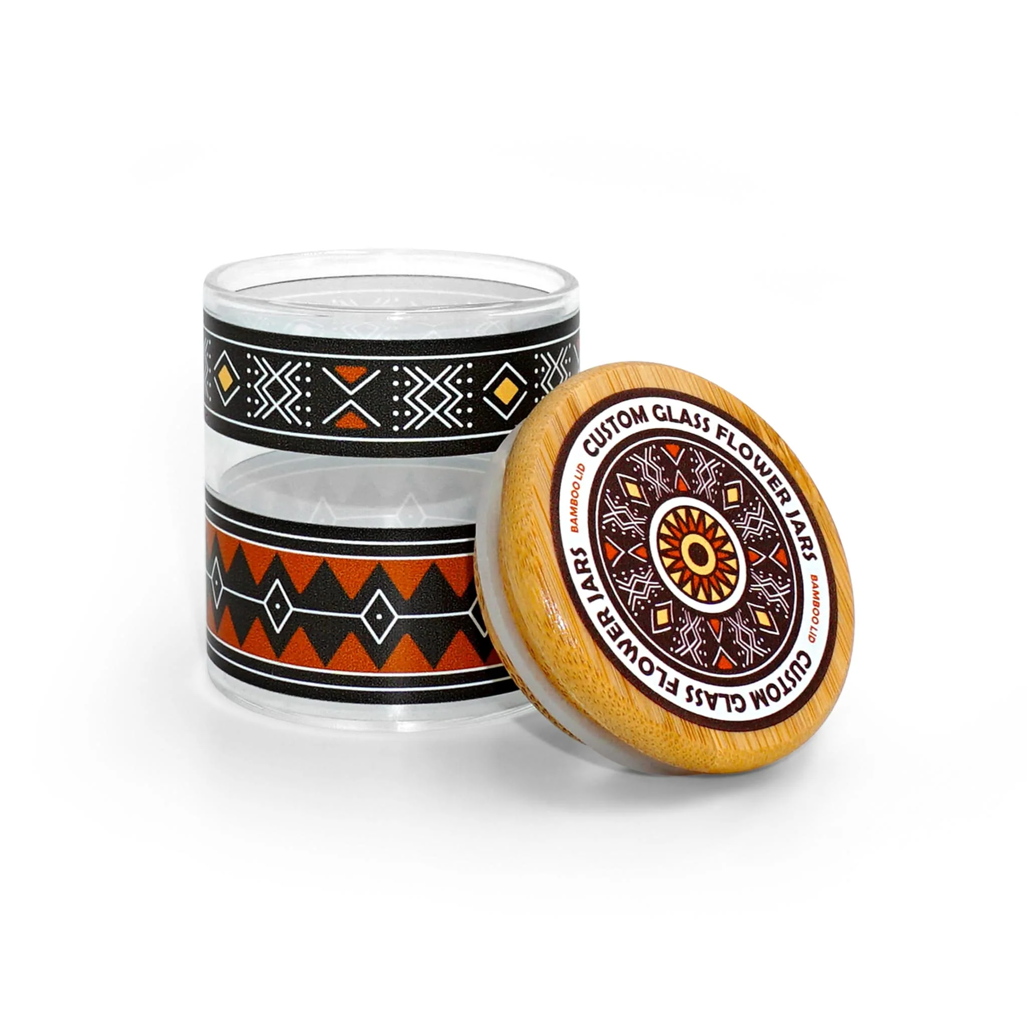 Custom Glass Bamboo Lid Flower Jar - Image 2