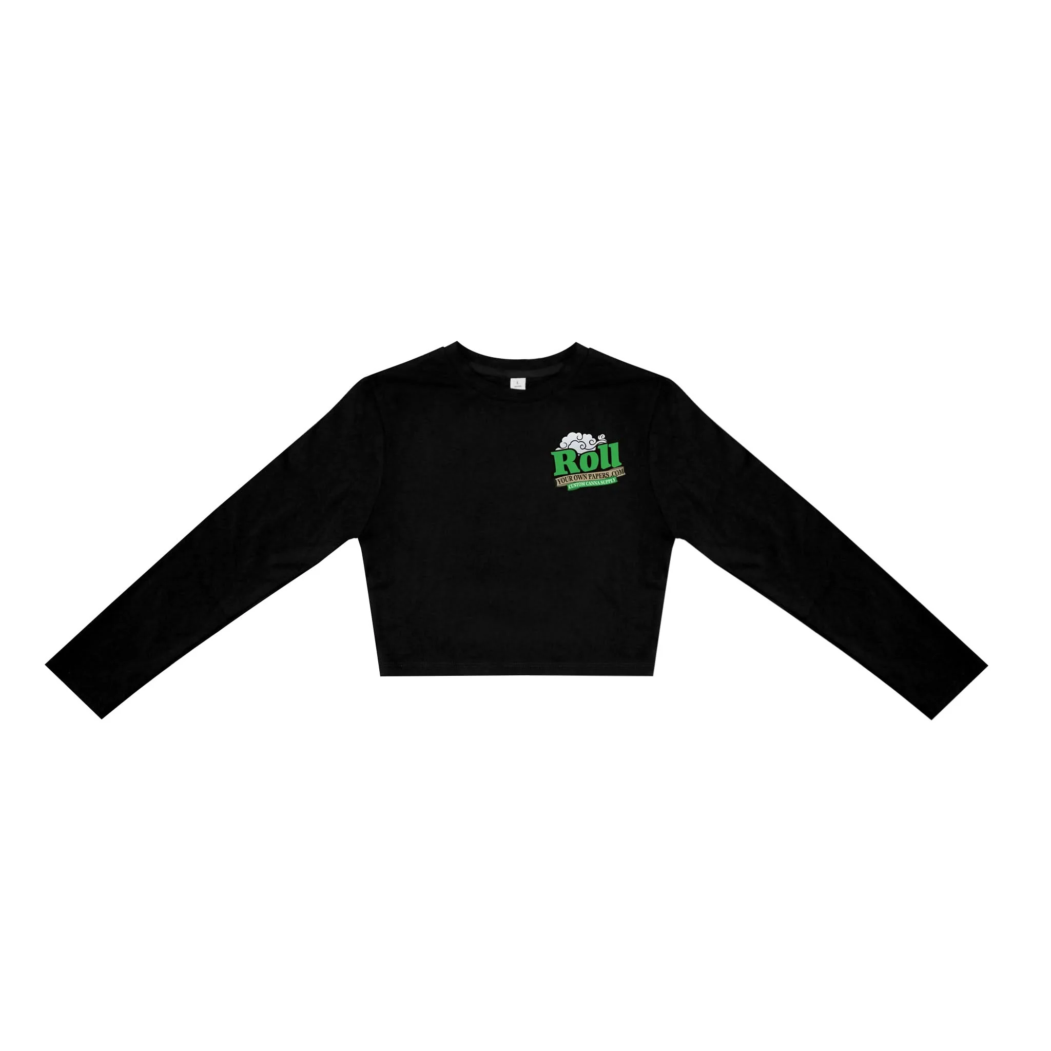 Custom Long Sleeve Round Neck Crop Top - Image 2