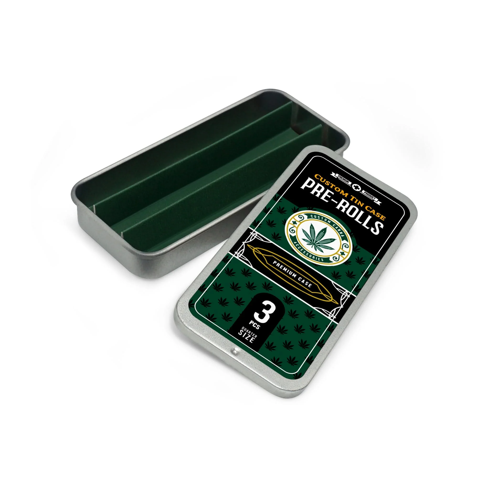 Custom Pre Rolled Cone Tin Case 3PK in Quarter Size - Image 2