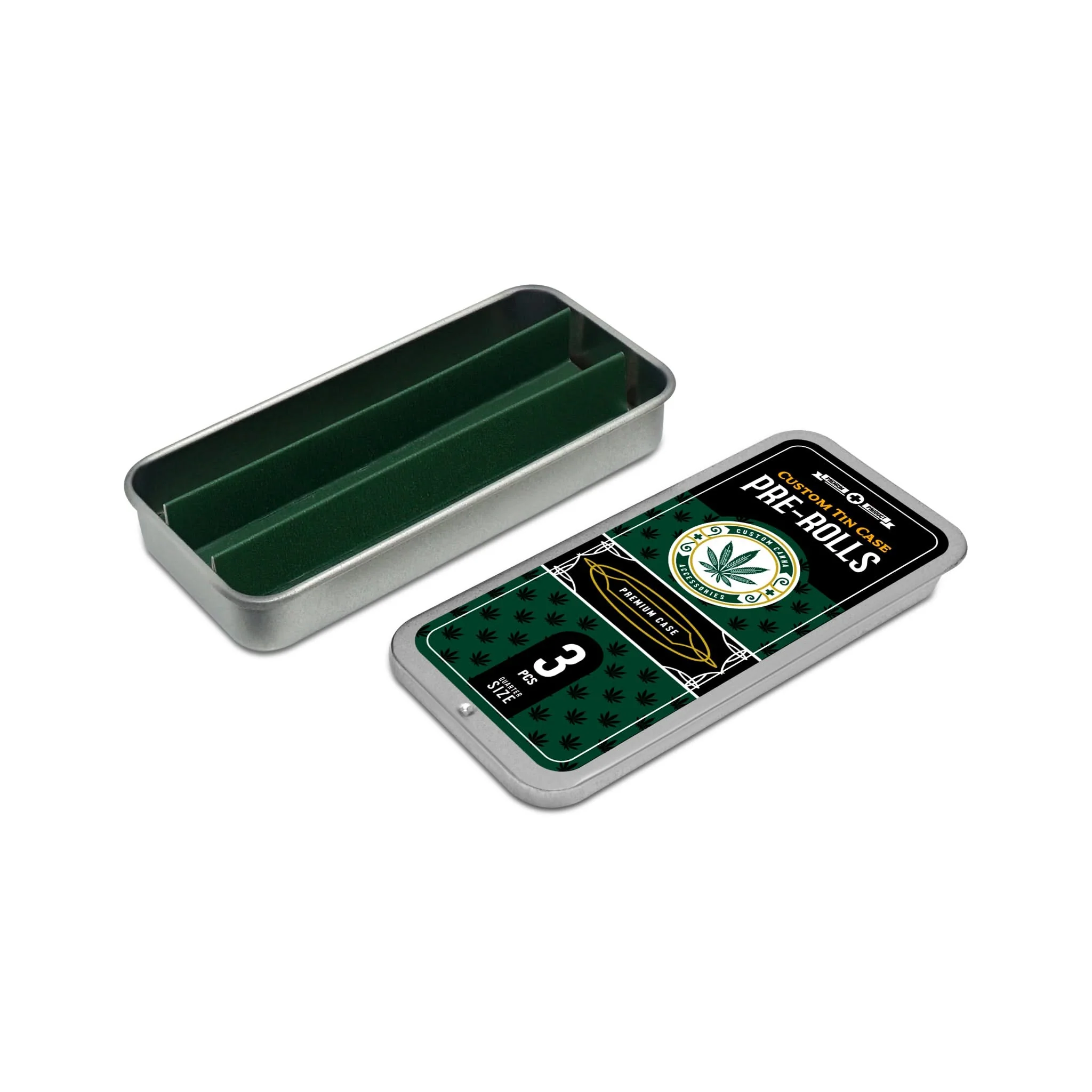 Custom Pre Rolled Cone Tin Case 3PK in Quarter Size - Image 3