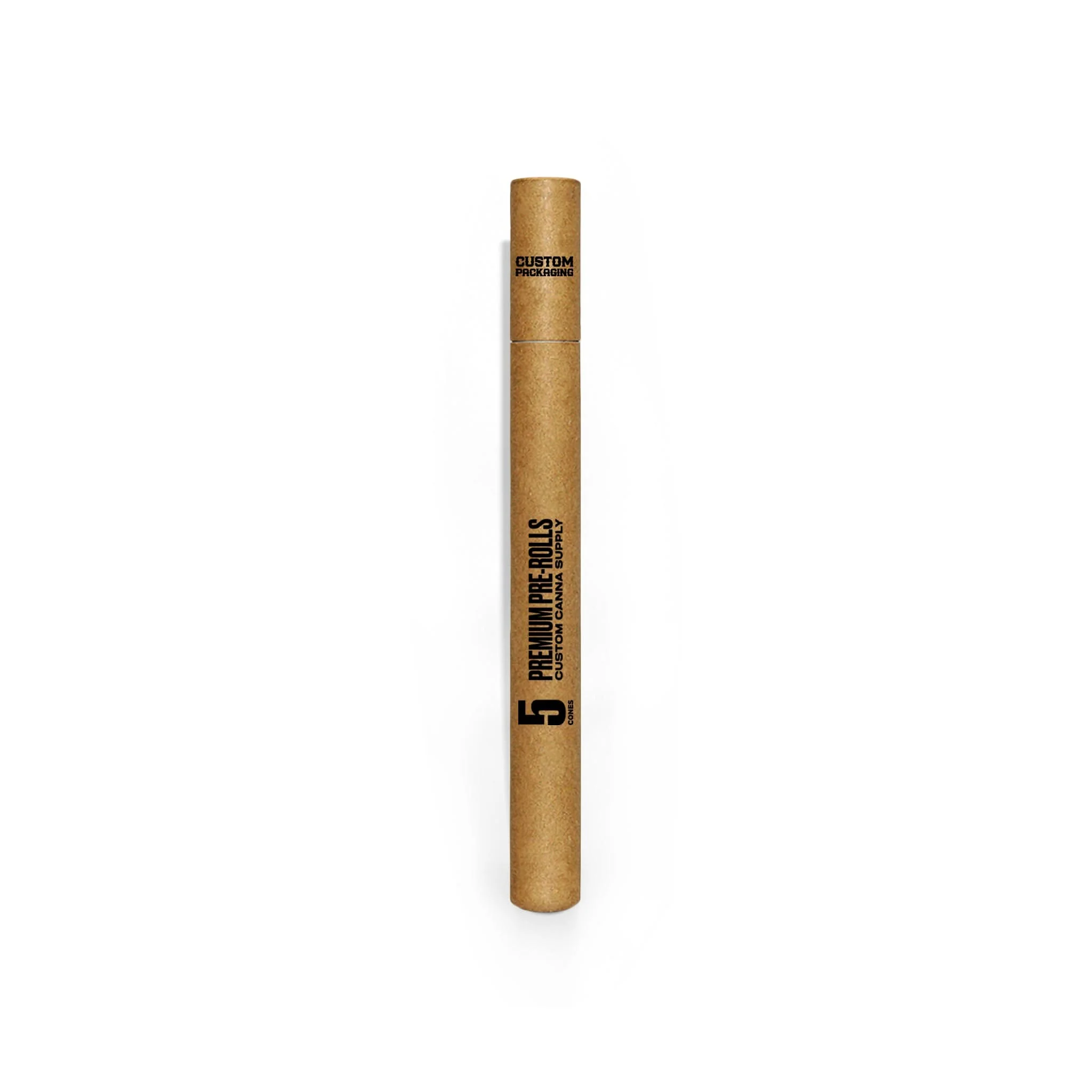 Custom Pre Rolled Cones in Slim Kraft Tube Retail Packaging (5CT) - Image 3