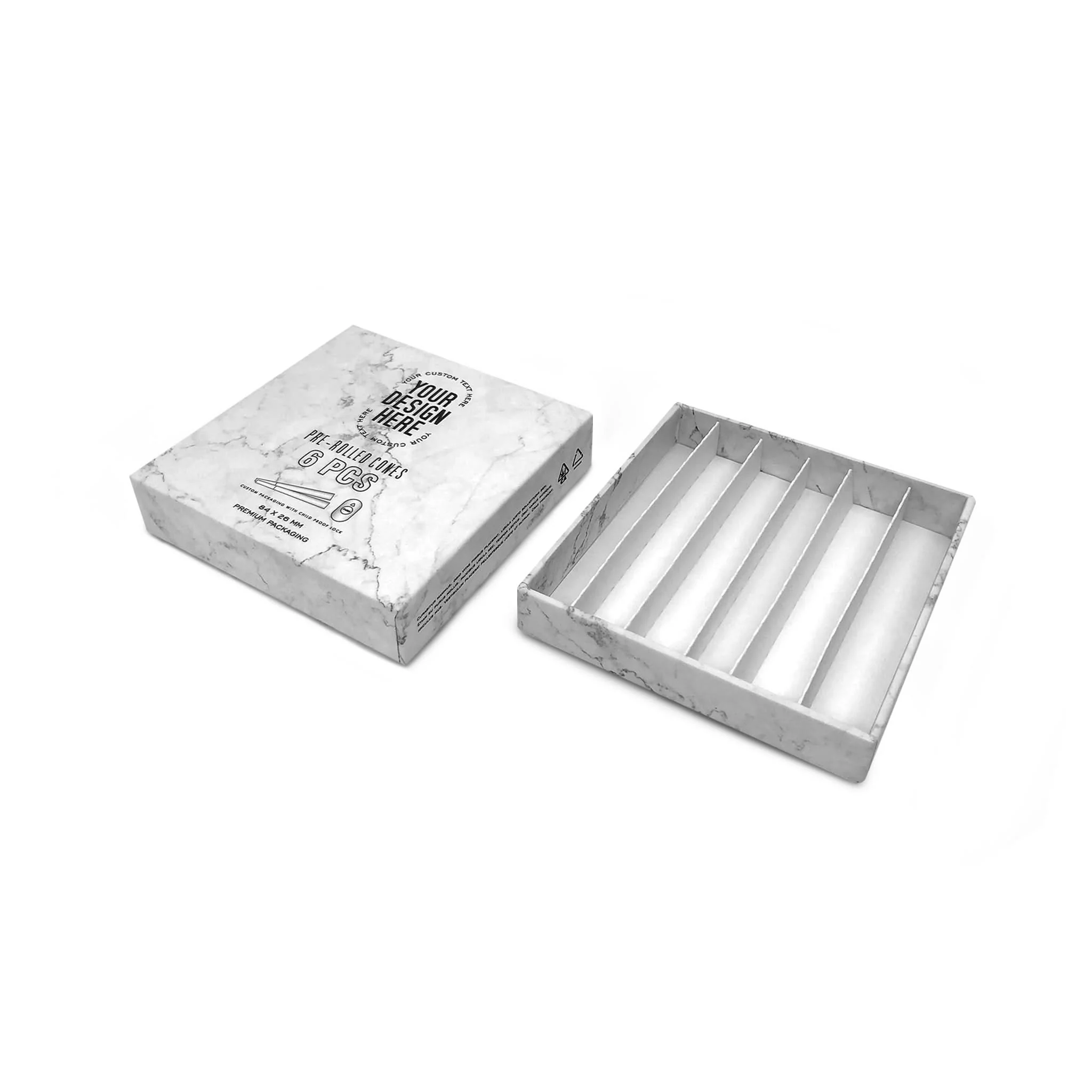 Custom Pre Rolled Turned Edge Box 6PK Quarter Size - Image 3