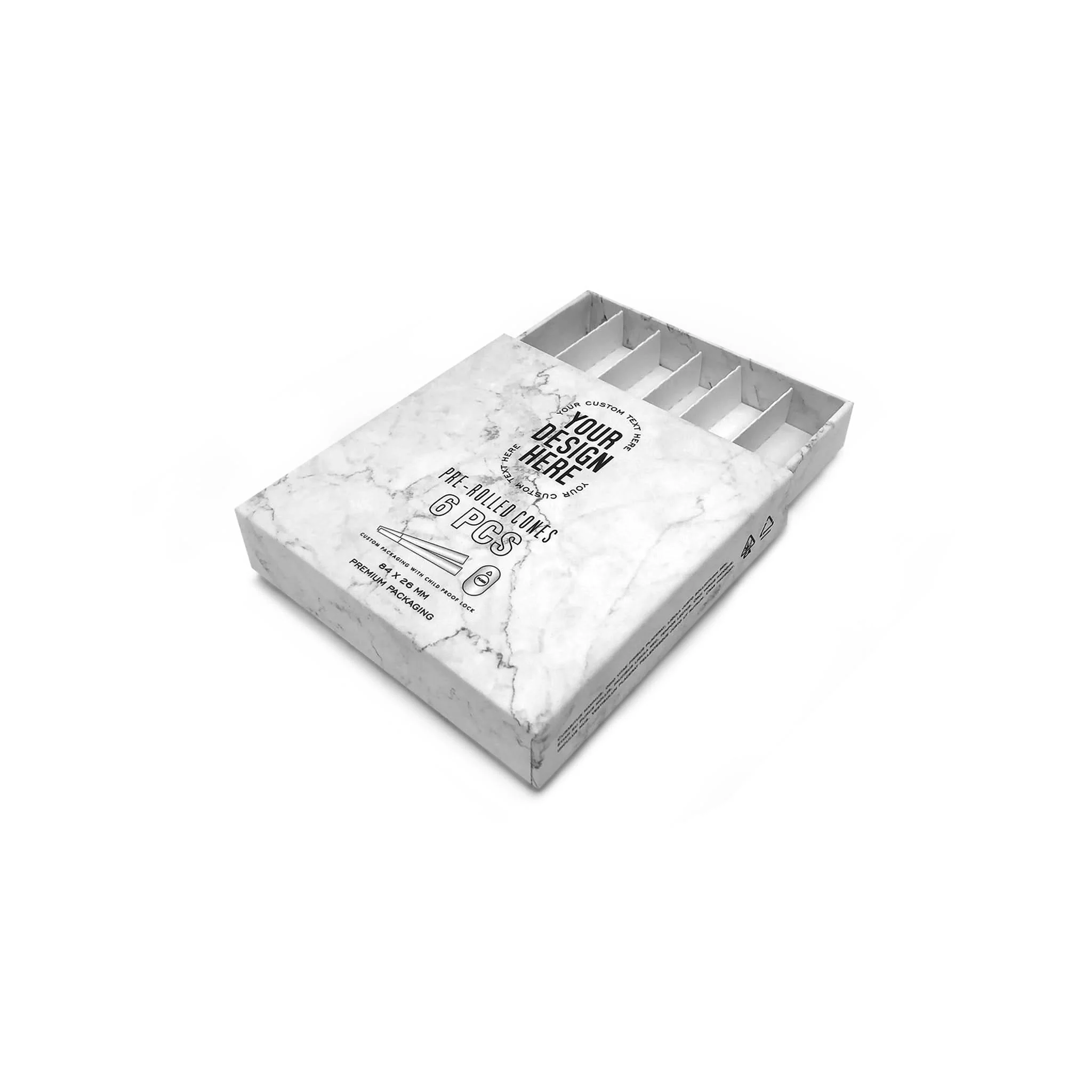 Custom Pre Rolled Turned Edge Box 6PK Quarter Size - Image 4